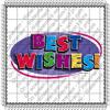 1/8 Sheet - Best Wishes Oval - Edible Cake/Cupcake Party Topper - D146 view 1
