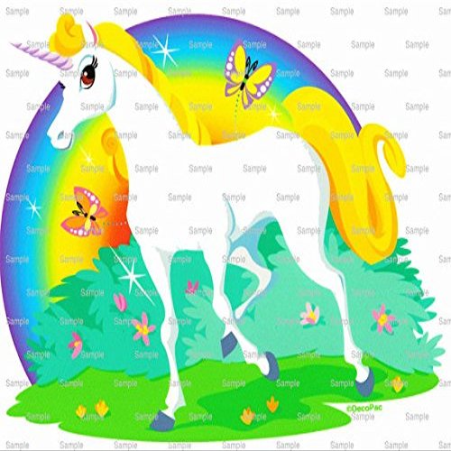 3" Round - Unicorn Birthday - Edible Cake/Cupcake Party Topper - D710