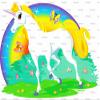3" Round - Unicorn Birthday - Edible Cake/Cupcake Party Topper - D710 view 1
