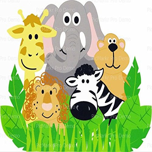 2" Round - Zoo Animals Childrens Birthday - Edible Cake/Cupcake Party Topper - D1100