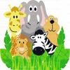 2" Round - Zoo Animals Childrens Birthday - Edible Cake/Cupcake Party Topper - D1100 view 1
