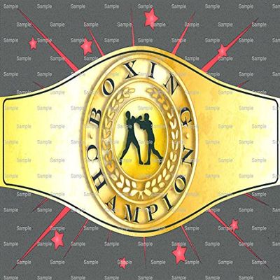 1/4 Sheet - Boxing Champion Belt Birthday - Edible Cake/Cupcake Party Topper - D891
