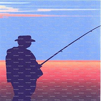1/4 Sheet - Fishing Birthday - Edible Cake/Cupcake Party Topper - D3074