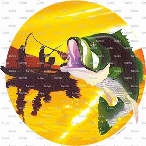 1/4 Sheet - Bass Fishing Birthday - Edible Cake/Cupcake Party Topper - D2040