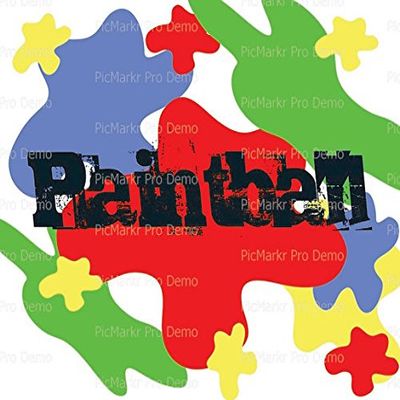 1/4 Sheet - Paintball Splatter Birthday - Edible Cake/Cupcake Party Topper - D20894