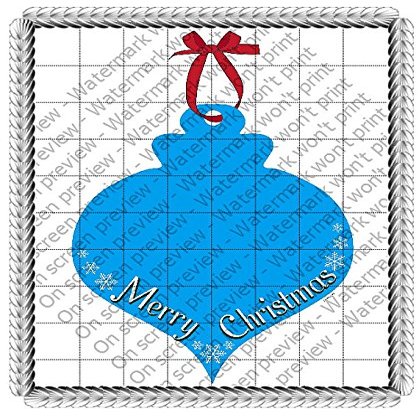 1/8 Sheet - Merry Christmas Ornament - Edible Cake/Cupcake Party Topper - D21056
