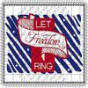 2" Round - Patriotic Let Freedom Ring - Edible Cake/Cupcake Party Topper - D21382 view 1