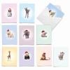 The Best Card Company - 10 Blank Animal Christmas Note Cards - Assorted Bulk Holiday Cards for Men and Women, Fun Wildlife (4 x 5.12 Inch) - Christmas Zoo Babies M6726XSB view 1