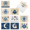 The Best Card Company - 10 Blank Merry Christmas Note Cards (4 x 5.12 Inch) - Boxed Holiday Notecards with Envelopes - Blue Christmas M6700XSB view 1