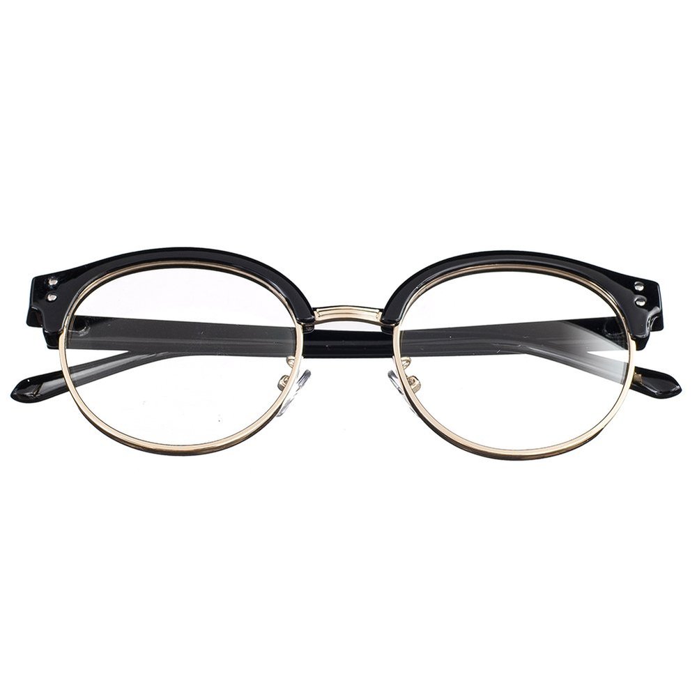 Bi Tao Black Frame Reading Glasses 4.75 Strengths Men Women Fashion Half Frame Reading Eyeglasses
