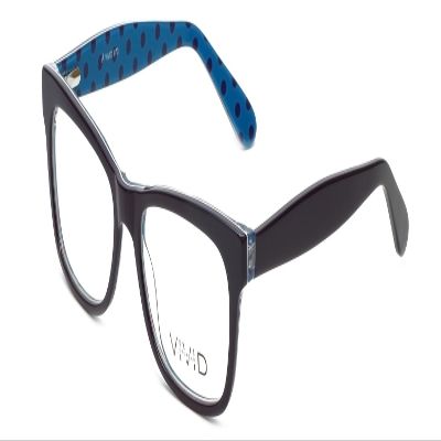 Calabria Viv 870 Cat Eye Reading Glasses +2.00 Purple Blue Polka Dot Women Single Power Reader Trendy Ladies Cateye Eyeglass