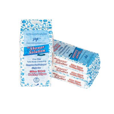 Premium Formulations Shower Solutions - Adult Bathing Wipes, Extra Large and Extra Thick (40 wipes (4 Pack))
