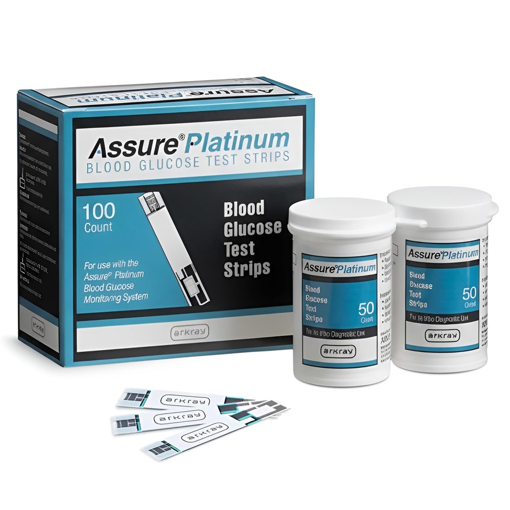Assure Platinum Blood Glucose Test Strips  No Coding Required, 0.5 Microliter Sample, Fast 7-Second Results, Compatible with Assure Platinum Blood Glucose Meter, 100 Count