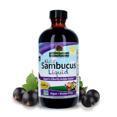 Nature's Answer Sambucus Syrup Elderberry Kids Formula, 8 Ounce | Natural Immune Booster | Taste That Kids Love | Flu Season Support | Packed with Antioxidants