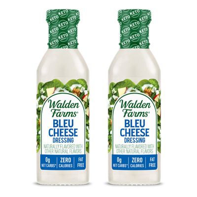 Walden Farms Bleu Cheese Dressing - Calorie-Free, Gluten-Free, Low Carb, Keto-Friendly, Sugar-Free, Rich Bleu Cheese Flavor, (12 oz Bottle x 2)