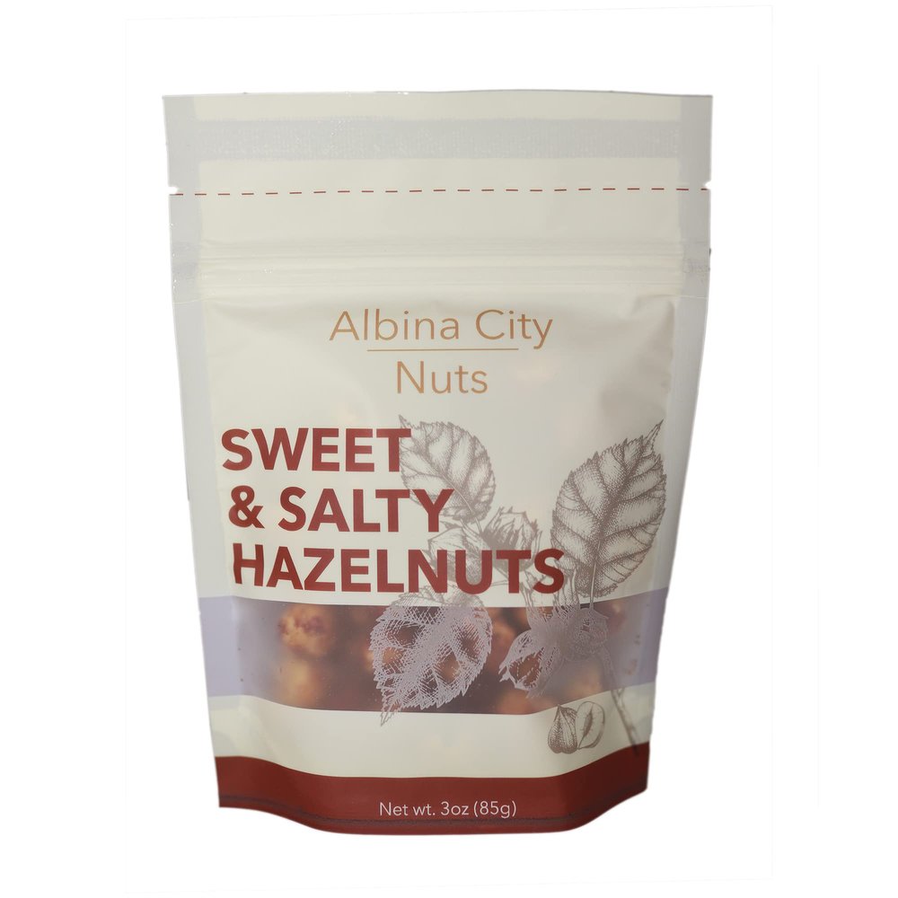 Albina City Nuts Sweet & Salty Hazelnuts Tasty Snacks, Handcrafted in Small Batches Using In-Season, Local Non-GMO Ingredients Free of Sulfites, Gluten, Artificial Flavors, and Preservatives 3oz