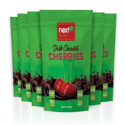 Next by Nature Natural Dark Chocolate Cherries 3 Ounce (Pack of 6)