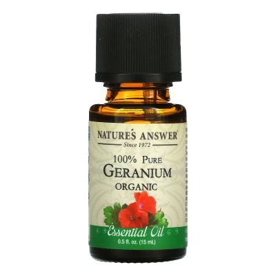 Natures Answer USDA Organic Geranium Essential Oil, 100% Pure | Natural Aromatherapy Oil for Diffuser/Humidifier, Steam Distilled 0.5 fl oz. (15ml) | Made in USA