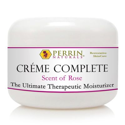 Perrin Naturals Crme Complete Scent of Rose, Dry Skin Cream & Body Moisturizer for Sensitive Skin, Face & Body, Skin Barrier Support, Comfort for Tight, Rough Dry Skin, 2 oz