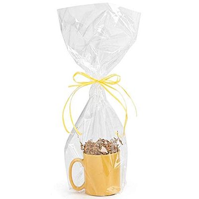 10 Pack Cellophane Bags for Baskets 9 X 20 10 PACK Cellophane Gift Bags For Wine Bottles Small Baskets Mugs And Gifts (10 Bags) BOPP Clear Cello Cellophane Bags Gift Basket Package Flat Gift Bags BOPP Bags (Flat, 9 x 20)
