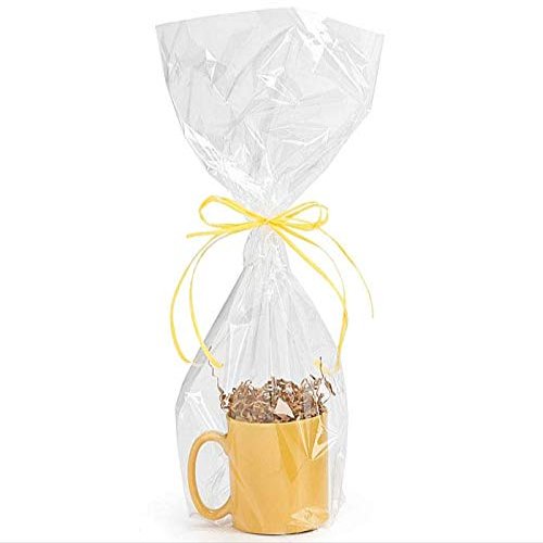 10 Pack Cellophane Bags for Baskets 9 X 20 10 PACK Cellophane Gift Bags For Wine Bottles Small Baskets Mugs And Gifts (10 Bags) BOPP Clear Cello Cellophane Bags Gift Basket Package Flat Gift Bags BOPP Bags (Flat, 9 x 20)