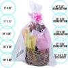 A1 Bakery Supplies BOPP Clear Cellophane Bags 10 Pack - 24x30 Inches Blooms Design | Perfect for Gift Baskets, Wine Bottles, Small Baskets, Mugs, and Gifts | Flat Gift Bags for Elegant Packaging view 4