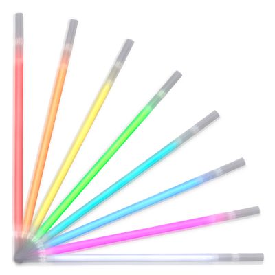 Pack of 25 Glow in the Dark Straws in Assorted Colors