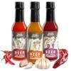 Beer-infused Hot Sauce Variety 3-pack (Includes Asian Sriracha, Garlic Serrano, & Roasty Chipotle) - Craft Beer Gift, Hot Sauce Gift Set, Beer Sauce, BBQ Sauce, Beer Lover, Grill + Man Cave view 1