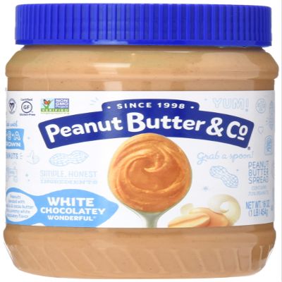 Peanut Butter & Co. White Chocolatey Wonderful Peanut Butter Spread, Vegan Friendly, Kosher, Gluten Free & Non-GMO, 16 Ounce (Pack of 6)