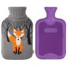 HomeTop Premium Classic Rubber Hot Water Bottle with Cute Knit Cover (2 Liter, Purple) view 1