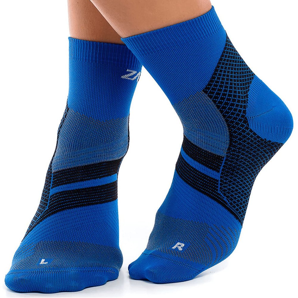ZaTech Plantar Fasciitis Sock, Compression Socks (Blue/Black, Large)