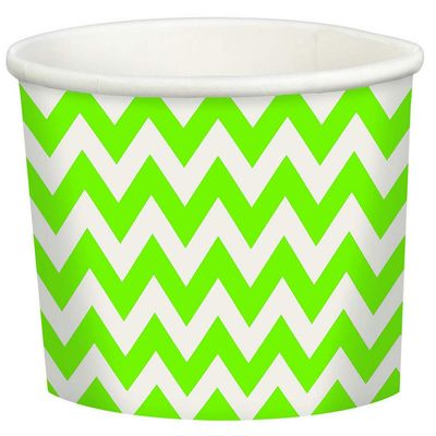 Amscan Party Supplies Chevron Treat Paper Cups, 9.5 oz, Kiwi