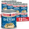 Bumble Bee Premium Select Whole Canned Oysters, 8 oz Cans (Pack of 12) - Ready to Eat - 14g Protein per Serving - Gluten Free view 1