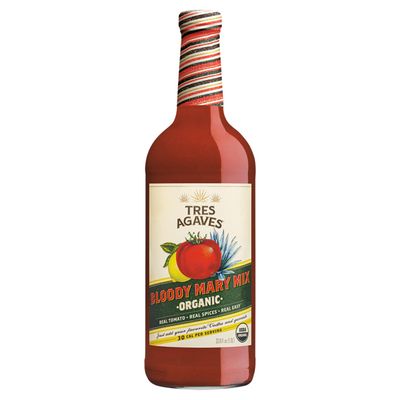 Tres Agaves Organic Bloody Mary Mix Spicy Mexican-Style with Tomato, Lime, Peppers & Agave Nectar Only 68 Calories per Serving Vegan, Gluten-Free, Non-GMO 750ml Bottle (1 Pack)
