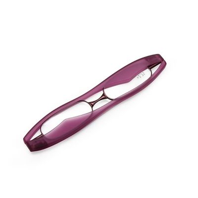 EnzoDate Foldable Reading Glasses Mini Pocket Reader Presbyopic Glasses Large Glasses Frame (Violet, 2, Diopters)