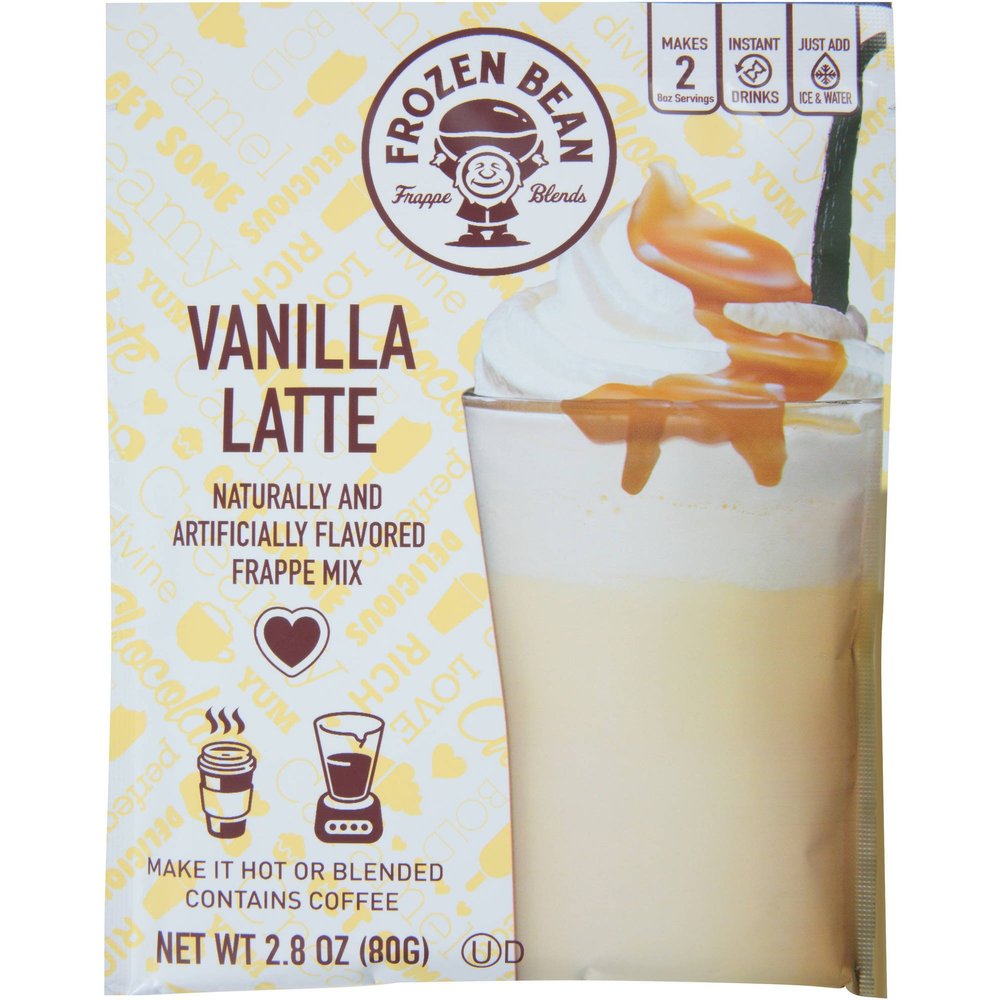 Frozen Bean Vanilla Latte Frappe Mix, 2.8 Ounces (Pack of 4)