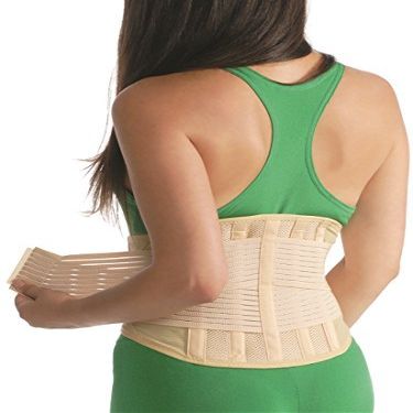 3028 Back Support Bandage Corset Back Cross Support Strap Beige L/XL