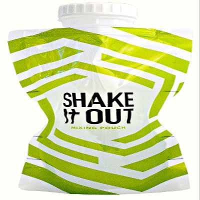 Shake It Out Collapsible Shaker Bottle for Protein Shakes, Supplements - 12 Ounce Reusable, Recyclable, Travel Bottle (Lime/White, Single)