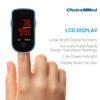 CHOICEMMED Finger Pulse Oximeter - Blue Blood Oxygen Monitor with Batteries - Portable O2 Saturation Sensor in Carry Pouch view 2