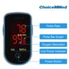 CHOICEMMED Finger Pulse Oximeter - Blue Blood Oxygen Monitor with Batteries - Portable O2 Saturation Sensor in Carry Pouch view 3