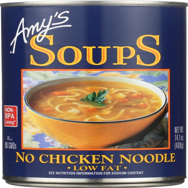 Amy's, Low Fat No Chicken Noodle, 14.1 oz (400 g) Amy's, Low Fat No Chicken Noodle, 14.1 oz (400 g) - 2pcs