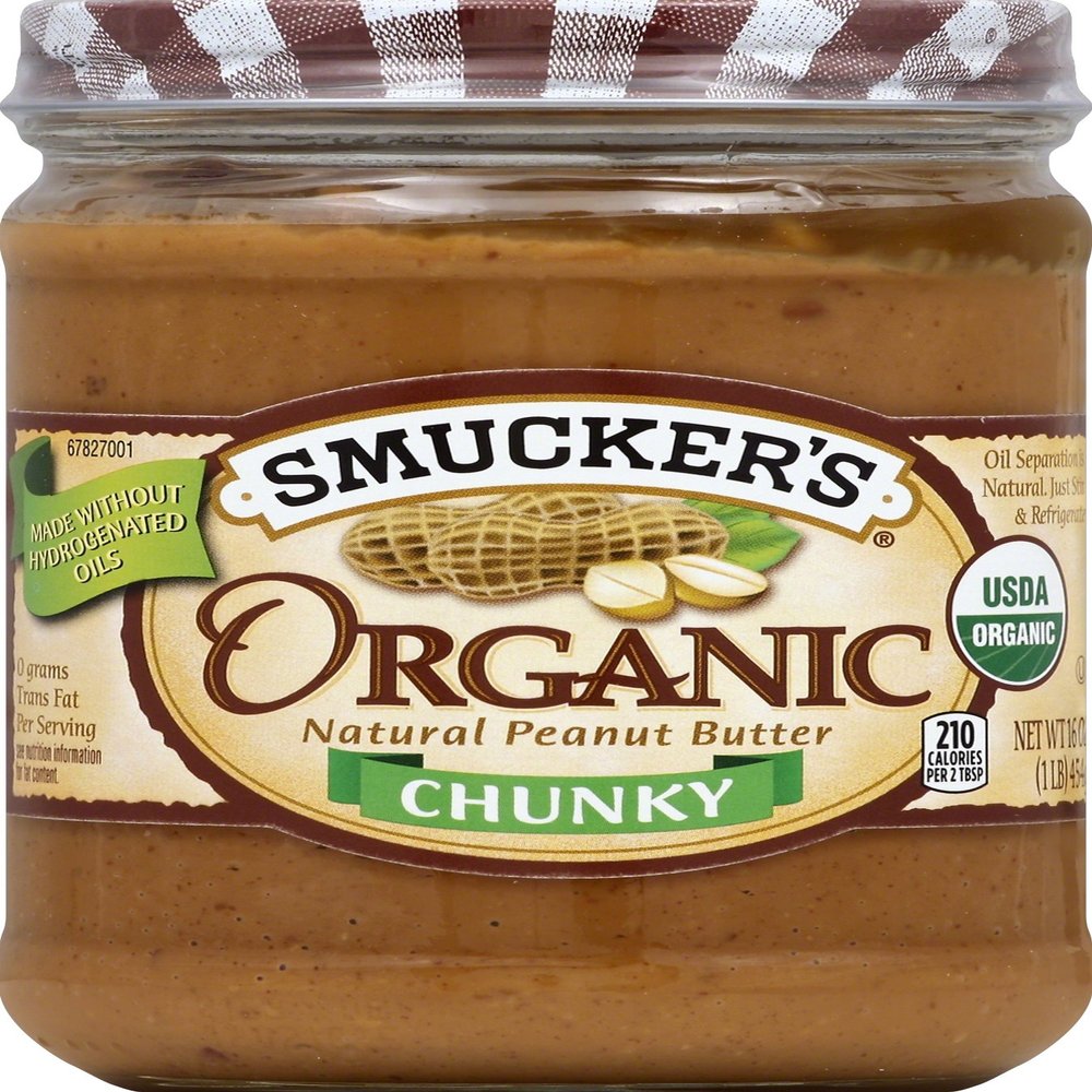 Smucker's Organic Natural Chunky Peanut Butter, 16 Ounces