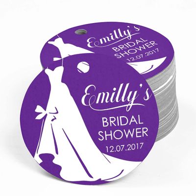 100 PCS Customized Bridal Shower Favor Tags Personalized Bridal Shower Gift Paper Tags