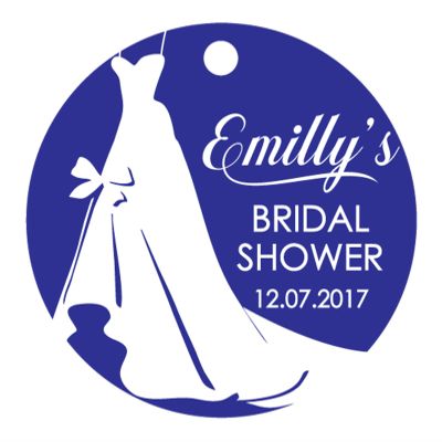 100 PCS Customized Bridal Shower Favor Tags Personalized Bridal Shower Gift Paper Tags