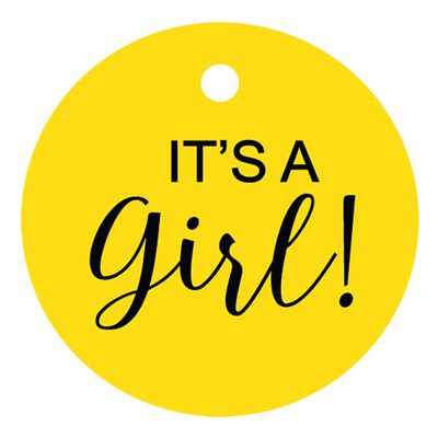100 PCS It's a Girl Baby Shower Hang Tags Round Shape Wedding Favor Gift Paper Tag