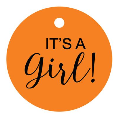 100 PCS It's a Girl Baby Shower Hang Tags Round Shape Wedding Favor Gift Paper Tag