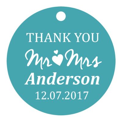 100 PCS Mr & Mrs Personalized Wedding Favor Gift Paper Tags Thank You Custom Made Hang Tags