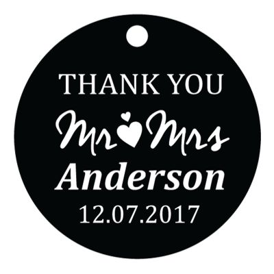 100 PCS Mr & Mrs Personalized Wedding Favor Gift Paper Tags Thank You Custom Made Hang Tags