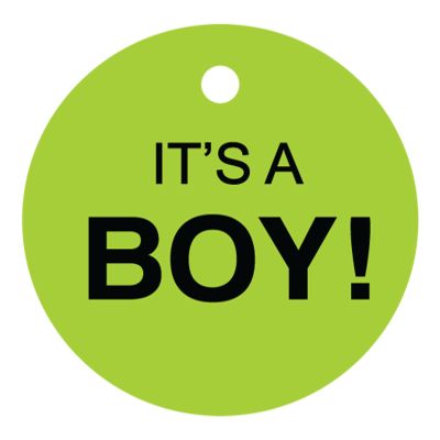 100 PCS Circle Personalized Baby Shower Favor Gift Tags It's a Boy Baby Shower Hang Tags