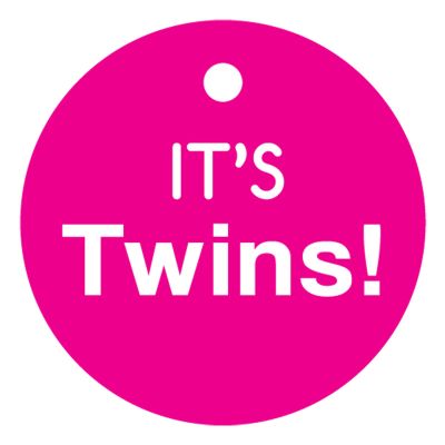 100 PCS Baby Shower Favor Gift Paper Tags It's Twins Cricle Baby Shower Hang Tags